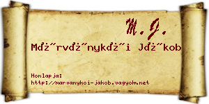 Márványkői Jákob névjegykártya